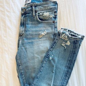 High Rise Distressed Agolde Jeans